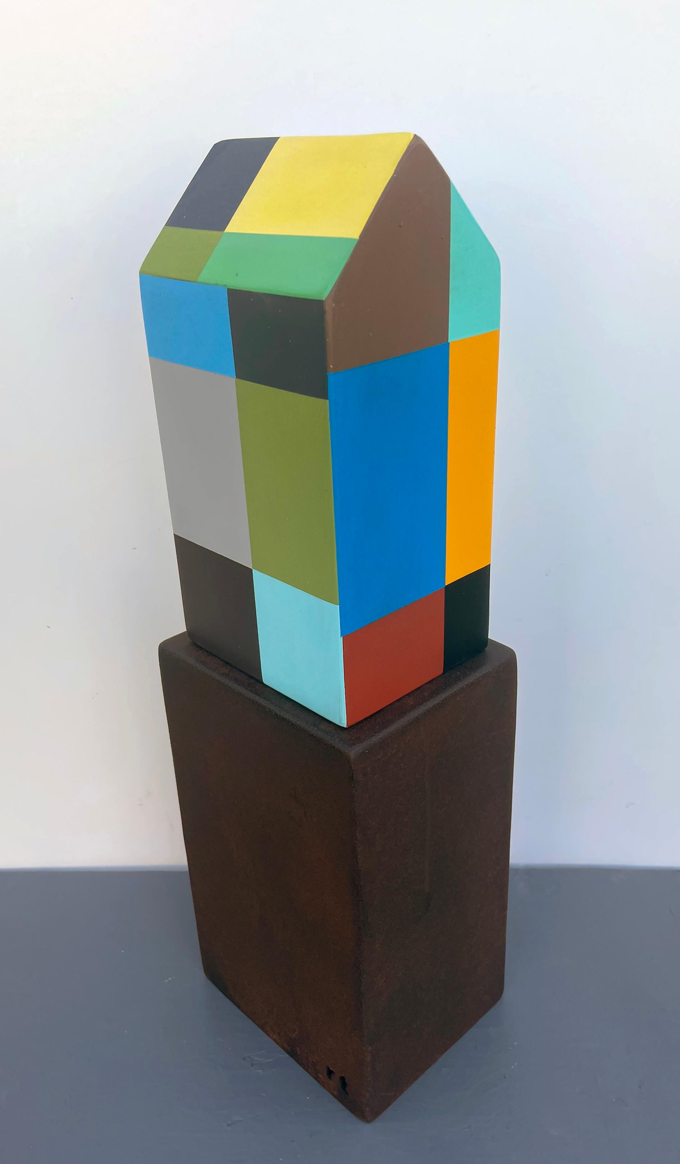 scultura da tavolo, scultura da interno, metallo, colorato, acciaio, 