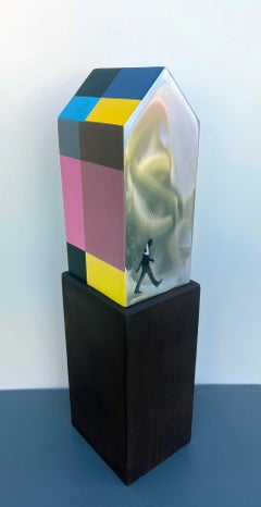 tabletop sculpture, indoor sculpture, metal, colorful, steel, "Shelter - Lyon"