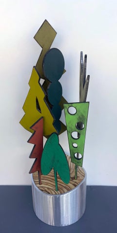 sculpture de table, sculpture d'intérieur, Wood Wood et métal, couleur "Planet - Tamarack"
