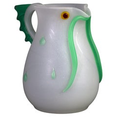 Richard Teschner for Loetz Merman Glass Jug c1906, Uranium Glass Elements