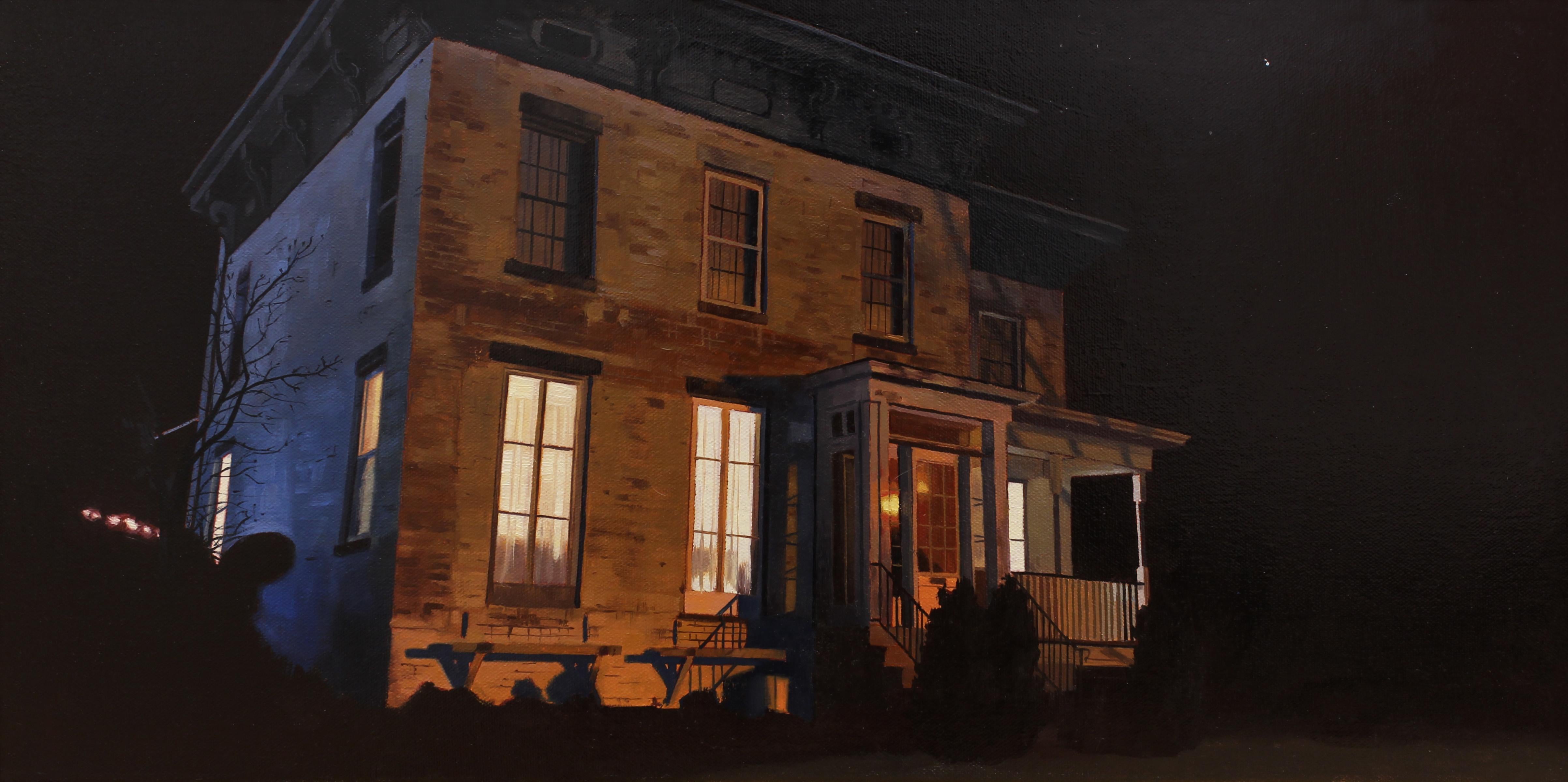 Richard Thomas Scott Landscape Painting - "Binary Star" - Nocturne - Architectural Painting - American Realism - Wyeth