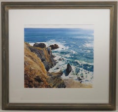 RICHARD THORN R.I. (1952-) Acuarela original británica moderna de paisajes marinos