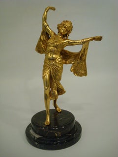 Richard Thuss Austrian Gilt Bronze Figure of an Oriental Woman Dancing