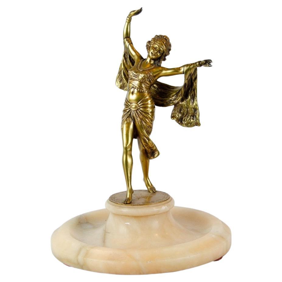 Richard Thuss Austrian Gilt Bronze Figure of an Oriental Woman Dancing