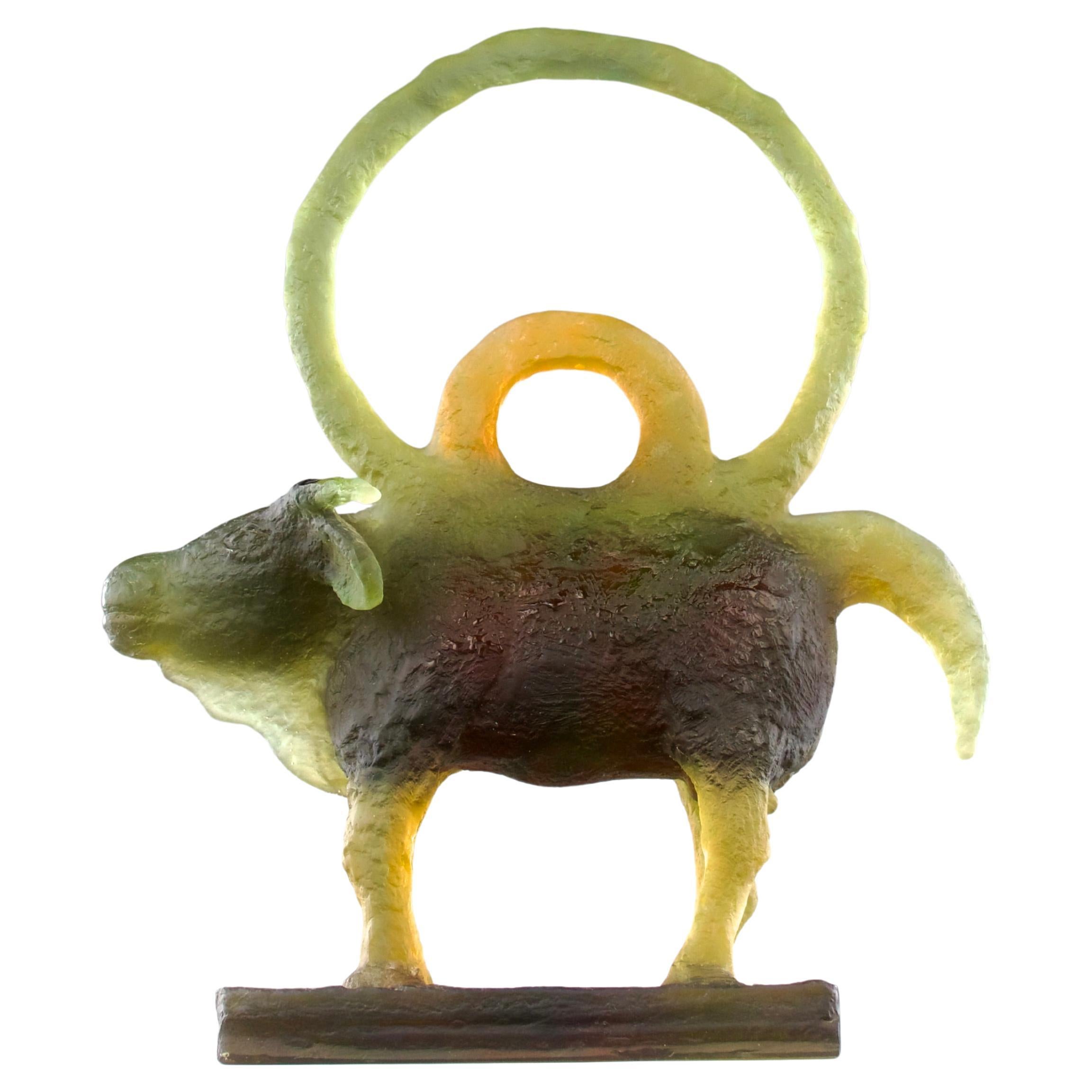 Richard Taurus pour Daum, sculpture en verre "Constellation du Taureau", France, années 2000.
