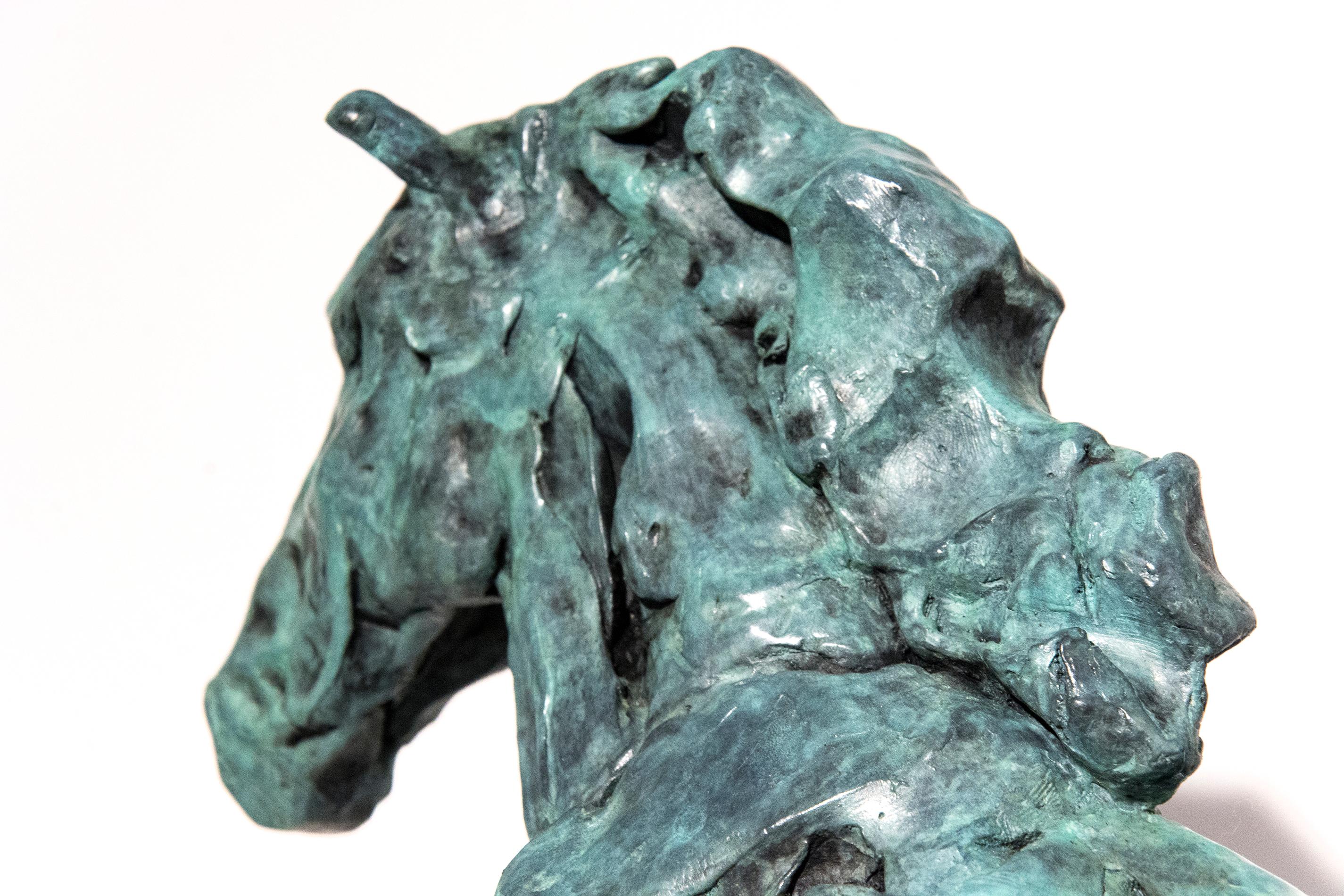 Friesian 3/12 - lively, movement, animal, horse, figurative, bronze statuette For Sale 1