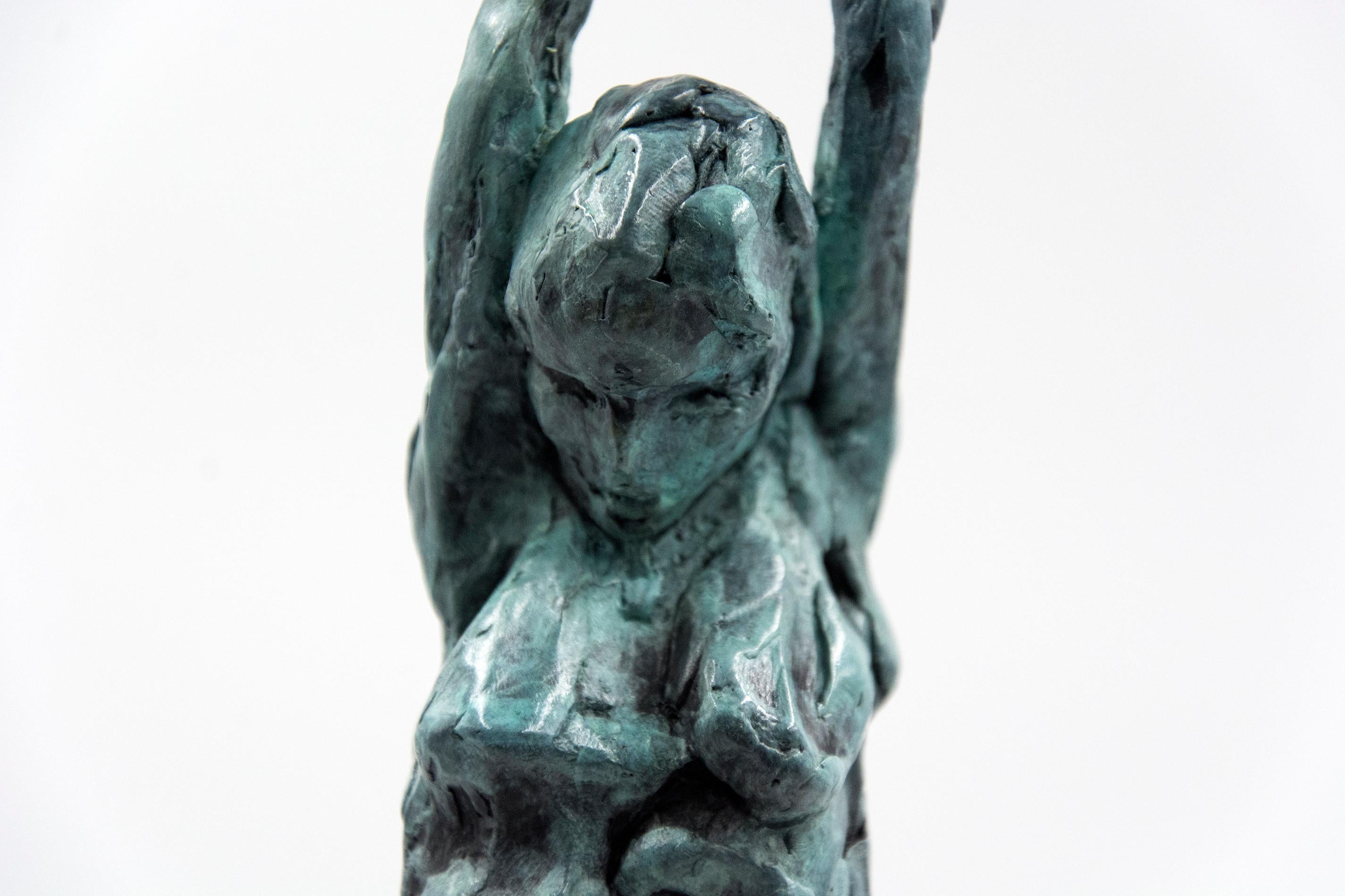 The Pleiades-Asterope 3/8 - emotive, nude, female, figurative, bronze statuette - Sculpture by Richard Tosczak