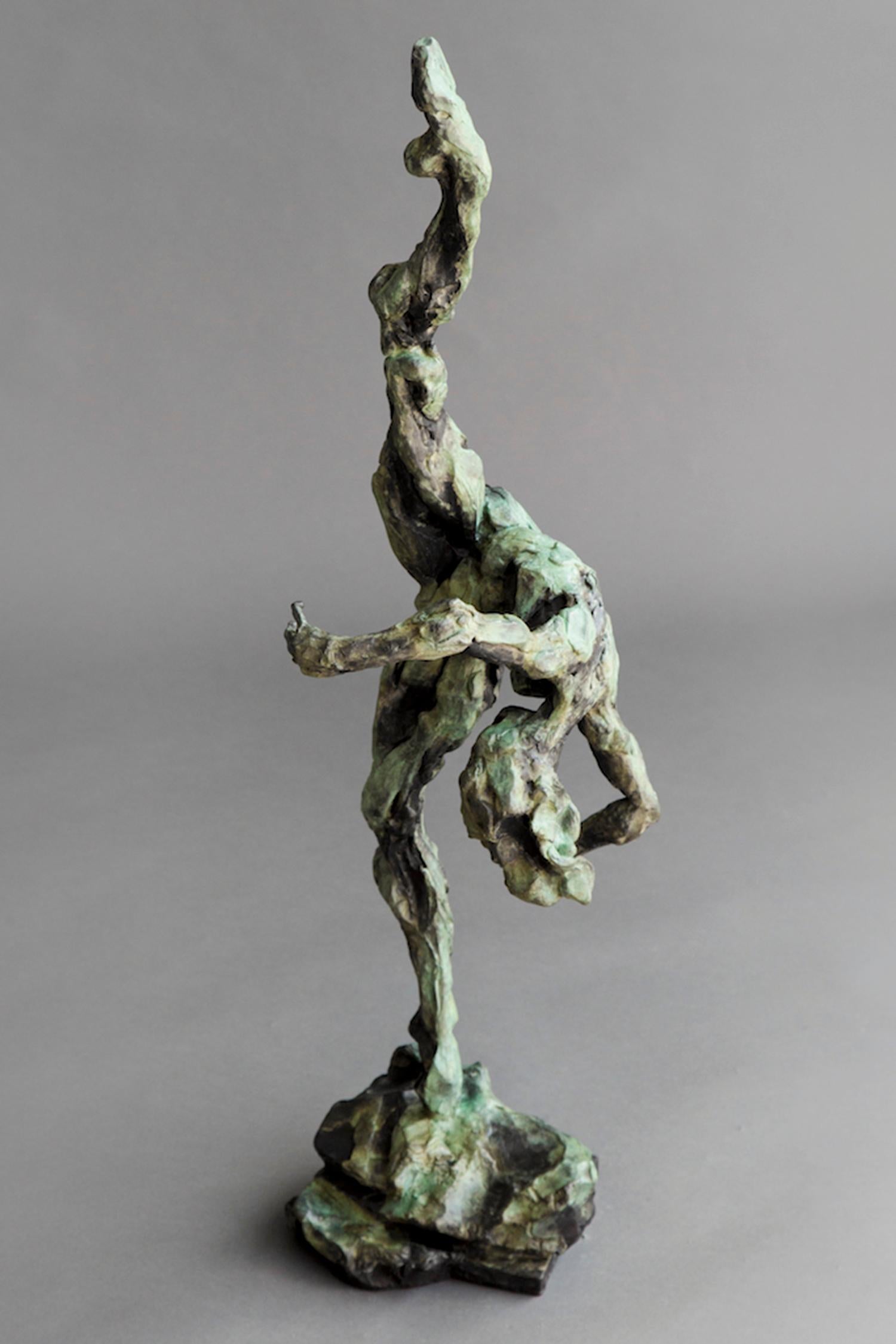 Untitled No 51 1/8 - emotive, nude, female, figurative, patina, bronze statuette - Sculpture by Richard Tosczak