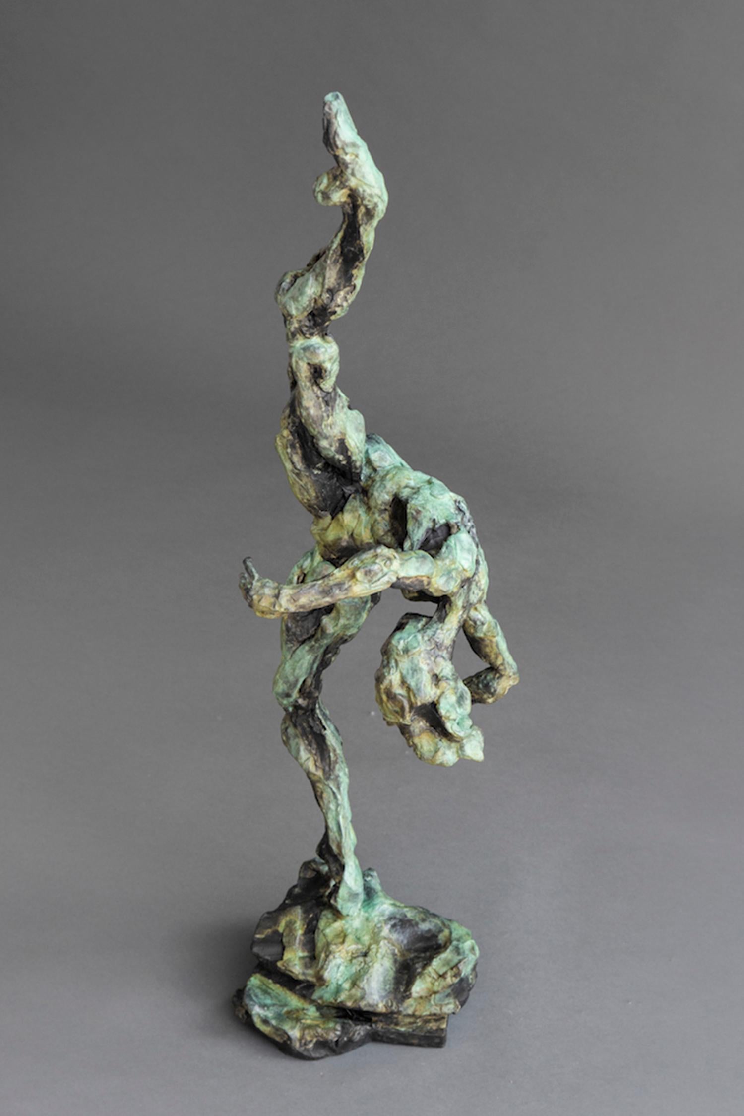 Untitled No 51 1/8 - emotive, nude, female, figurative, patina, bronze statuette - Contemporary Sculpture by Richard Tosczak