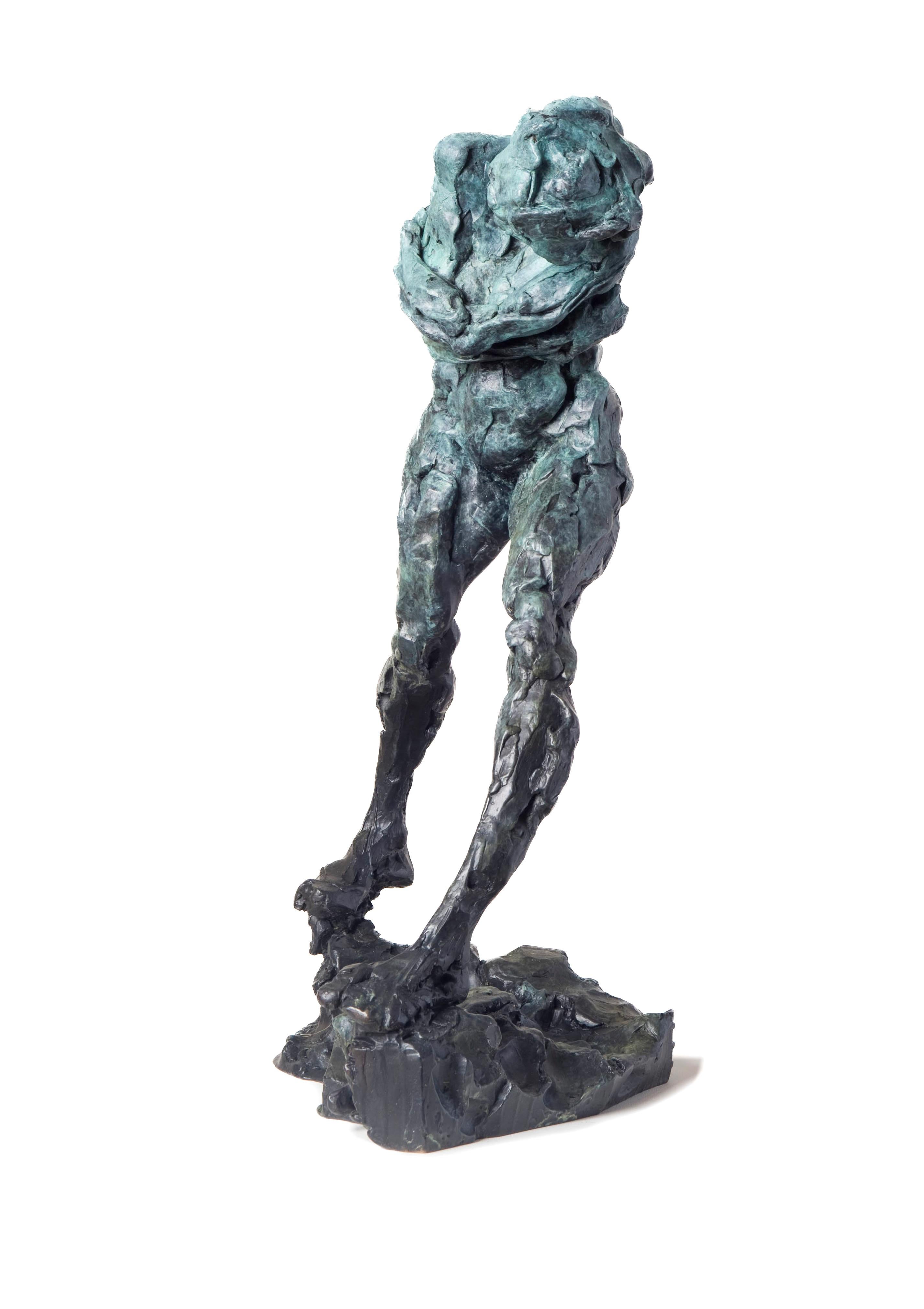 Spirit of Gravity  - emotive, nude, female, figurative, bronze statuette - Contemporary Sculpture by Richard Tosczak