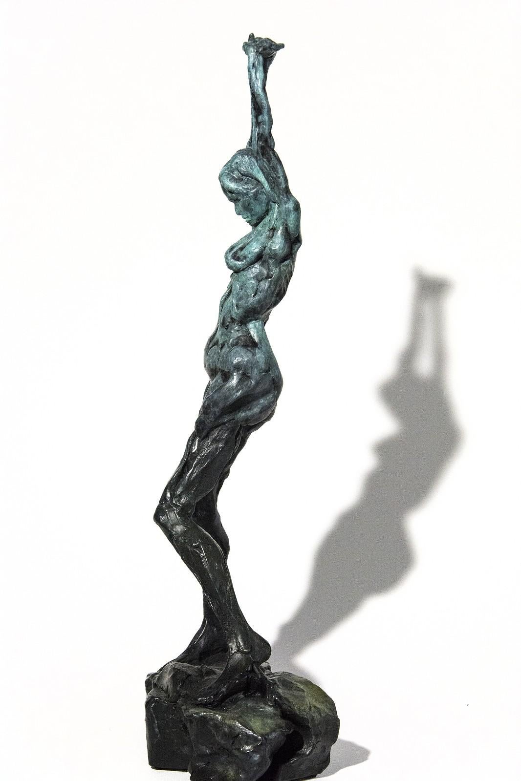 Las Pléyades-Asterope 3/8 - emotivo, desnudo, femenino, figurativo, estatuilla de bronce - Sculpture Contemporáneo de Richard Tosczak