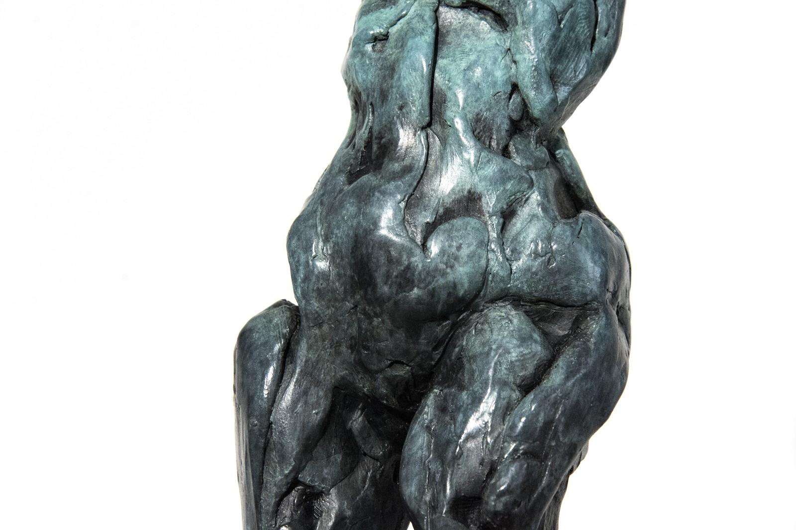 Las Pléyades-Asterope 3/8 - emotivo, desnudo, femenino, figurativo, estatuilla de bronce en venta 2