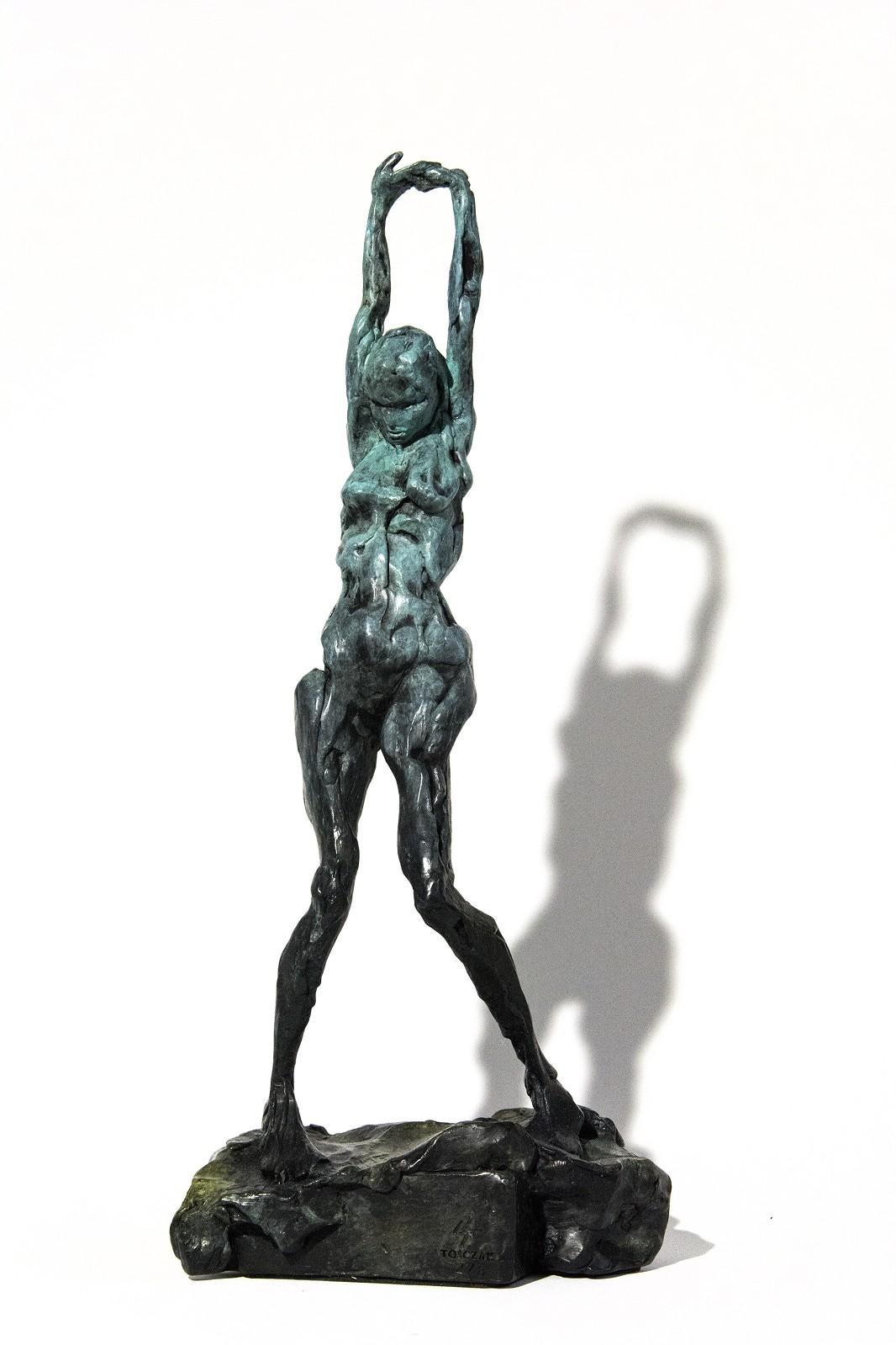 The Pleiades-Asterope 3/8 - emotive, nude, female, figurative, bronze statuette
