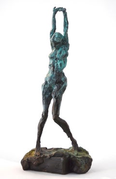 The Pleiades-Asterope 3/8 - statuette en bronze représentant un nu émotif, féminin, figuratif