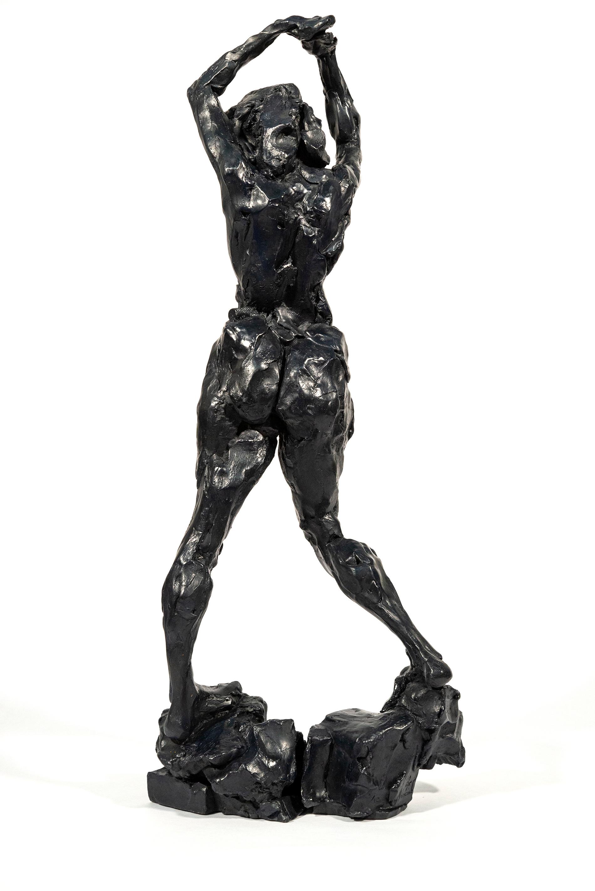 Canadian artist Richard Tosczak captures the beauty and elegance of the human form in his sculptures. This piece shows a nude female in a strong pose, arms raised above her head. Masterfully cast in bronze, in an edition of 12.
 
“The figurative