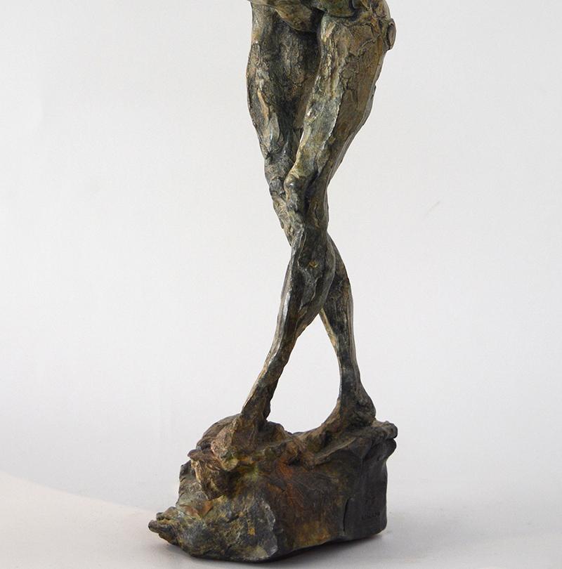 The Pleiades-Taygete 1/8 - emotive, nude, female, figurative, bronze statuette - Gold Nude Sculpture by Richard Tosczak