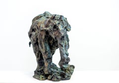 Elephant Dream - chasing tigers 3/8 - bronze table-top sculpture