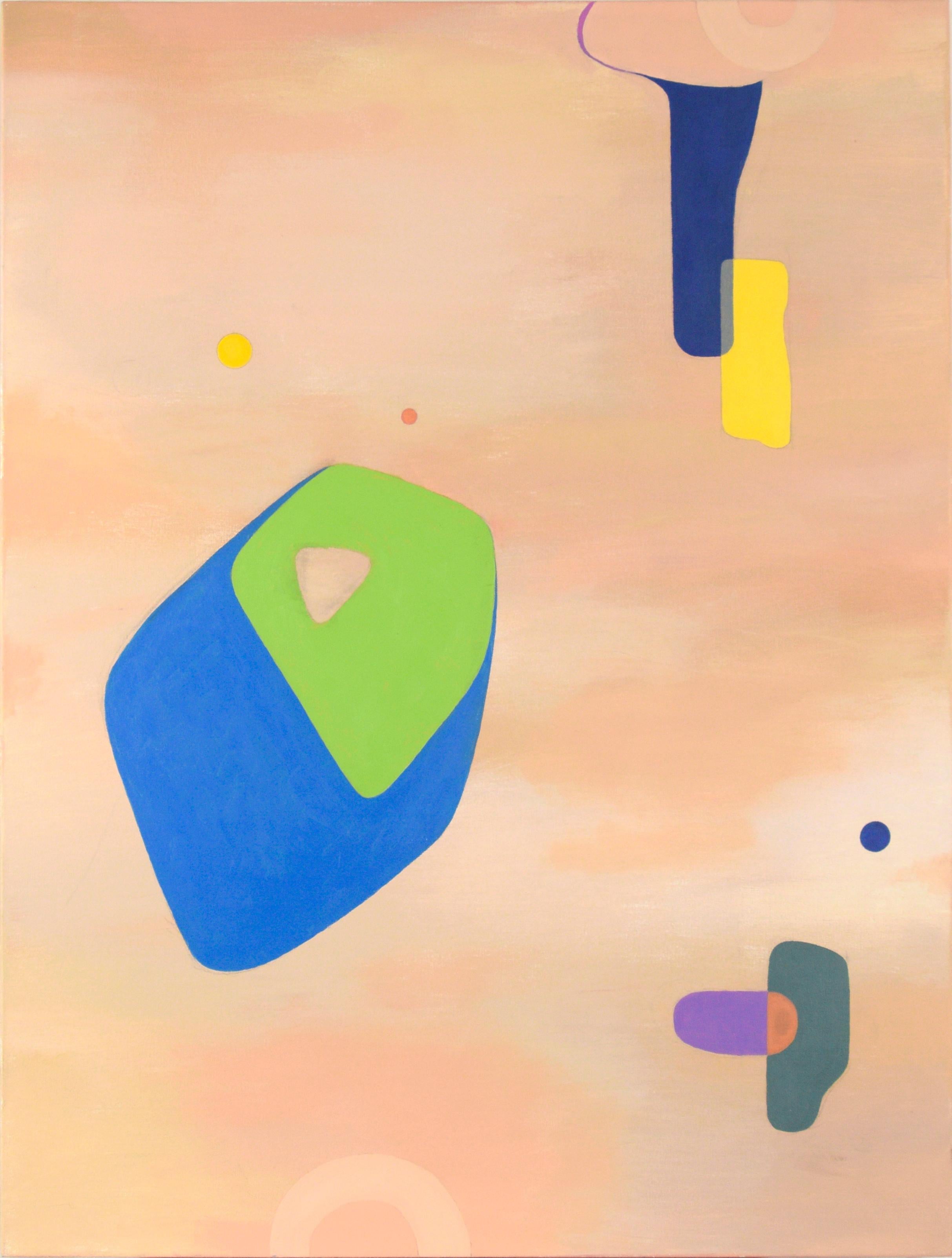 Abstract Painting Richard Turtletaub - Colors flottants - Composition géométrique abstraite à l'huile sur toile