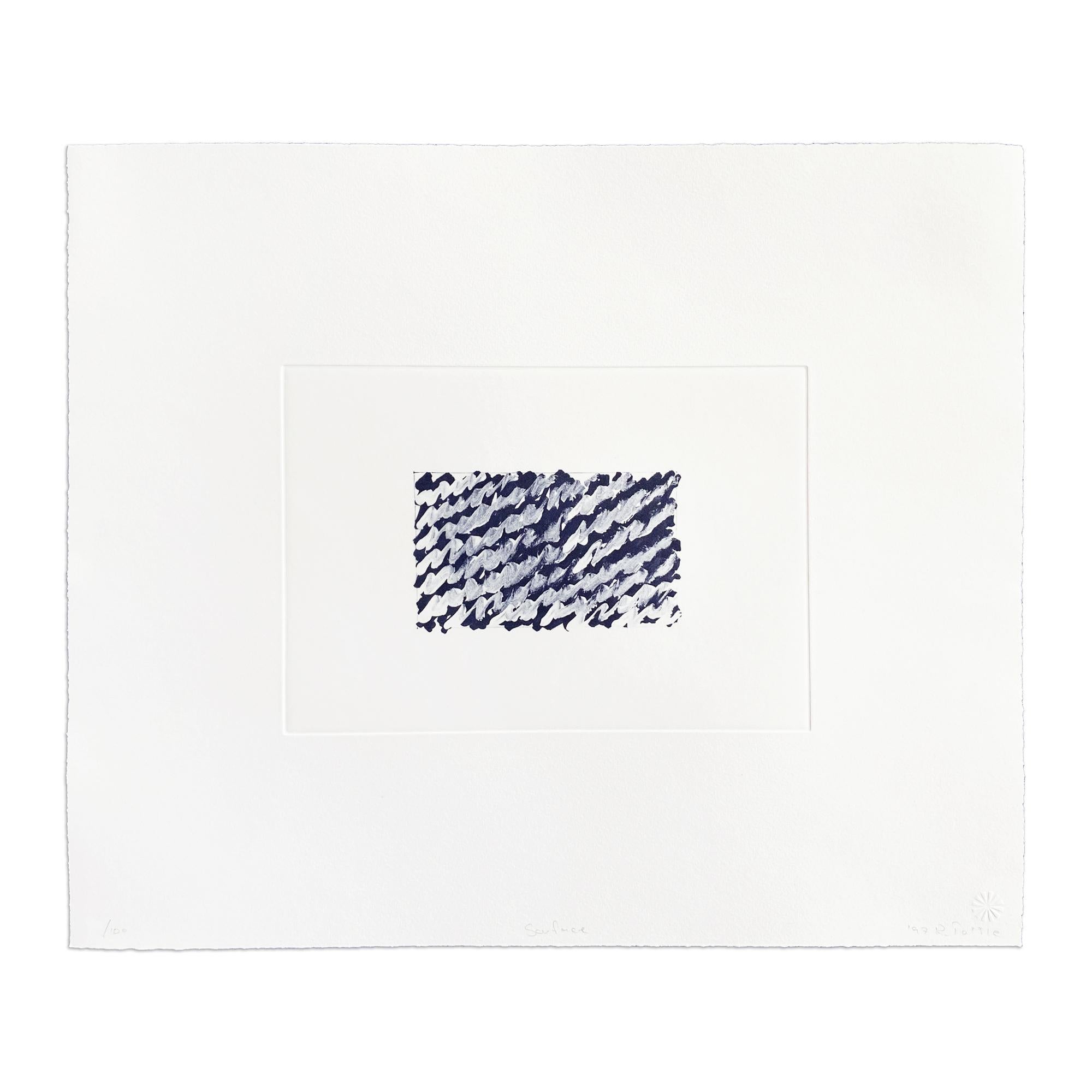Richard Tuttle (American, b. 1941)
Surface, 1997
Medium: Photogravure on wove paper
Dimensions: 15 x 17-3/4 in
Edition of 100: Hand signed and numbered
Condition: Excellent