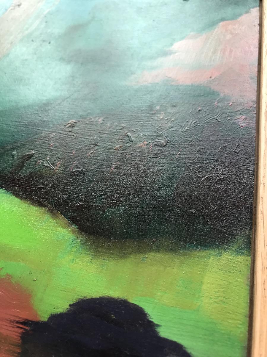 Tarde, pintura original, contemporáneo, paisaje, jardín en venta 1