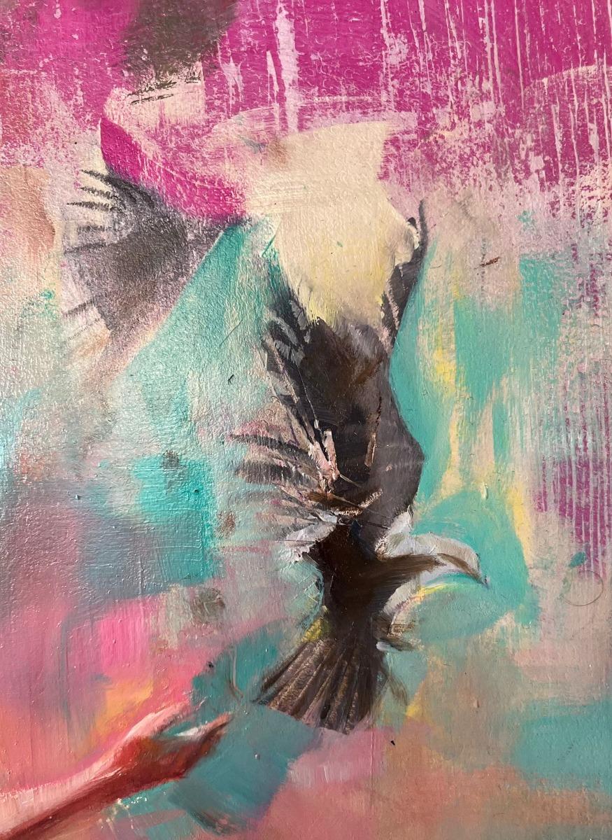 Night Birds is an oil painting on board, framed depicting a women on a horse reaching for a bird.

White Framed 
Oil Painting
Image size 60 x 40cm 
Framed size 66 x 45cm

Oil on Board
60 H x 40 W x 2 D cm (23.62 x 15.75 x 0.79 in)
Sold