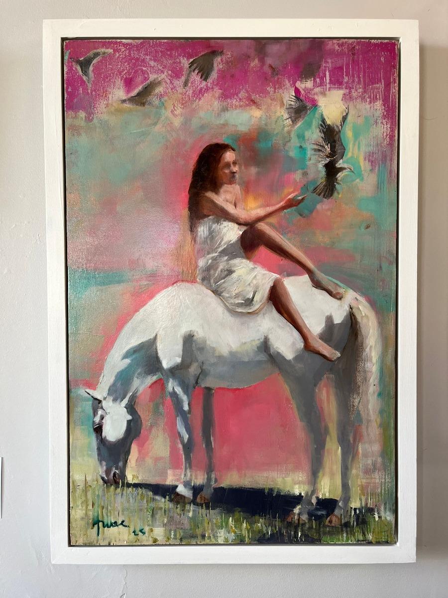 Night Birds, original painting, contemporary, figurative For Sale 4