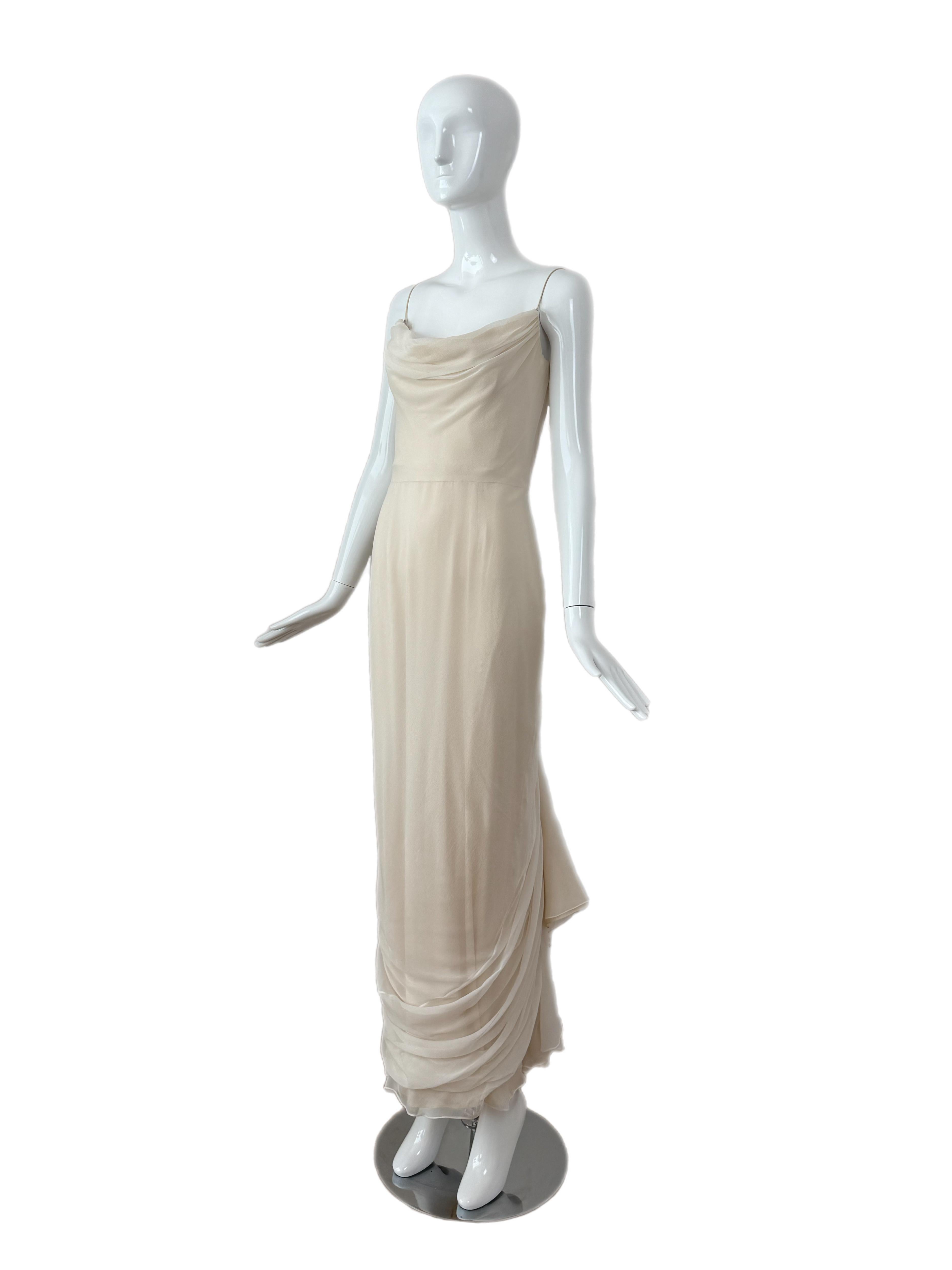 RICHARD TYLER 2000 Vintage Ivory Silk Wedding Dress Bridal Gown Train ...