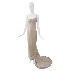 RICHARD Tyler 2000 Vintage Ivory Silk Wedding Dress Bridal Gown Train + Bustle