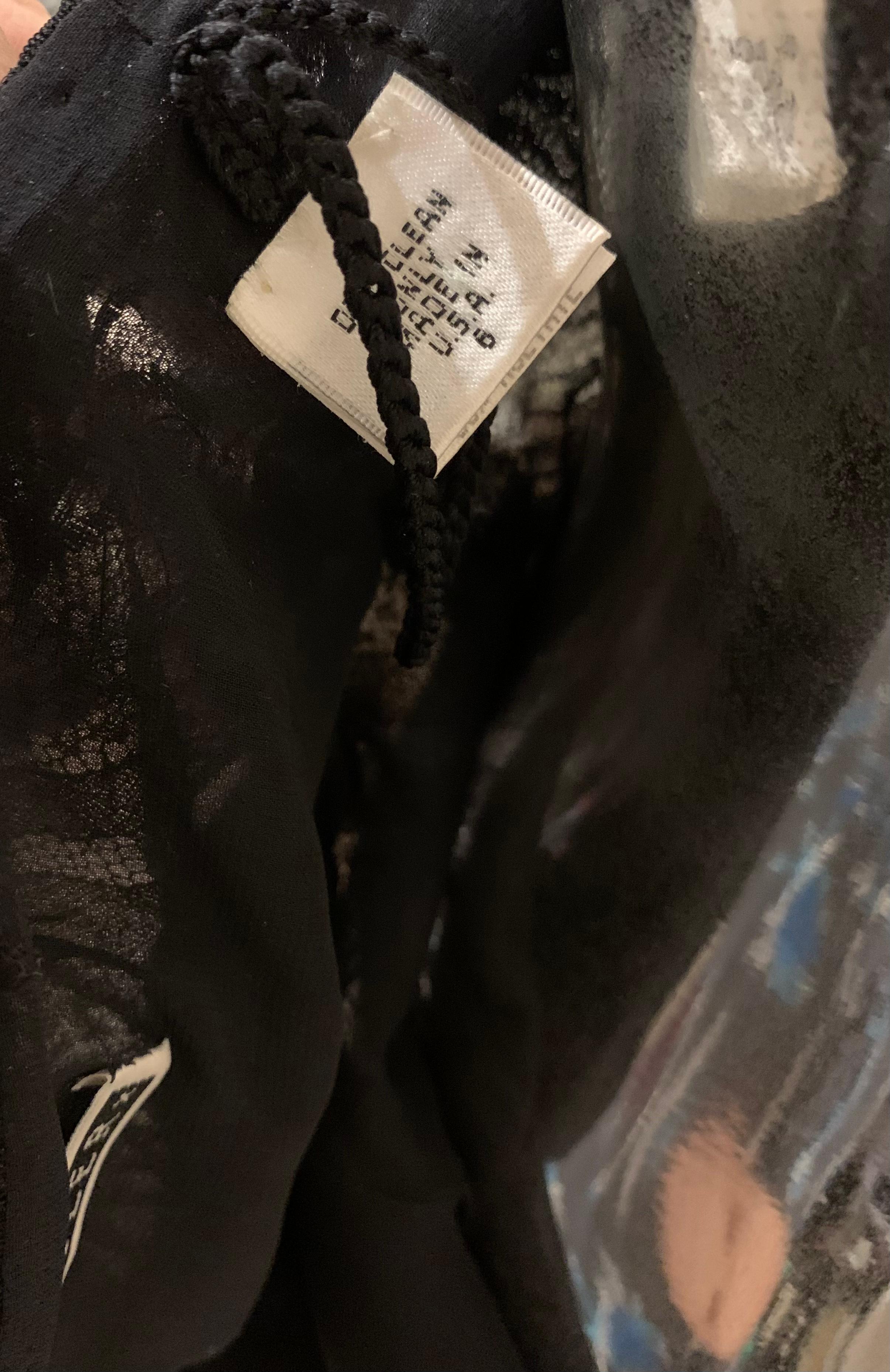 Richard Tyler Celebrity Owned Sexy Satin Black Slither Robe en dentelle métallique Taille 6 en vente 11