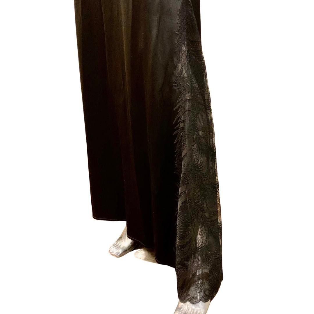Richard Tyler Celebrity Owned Sexy Satin Black Slither Robe en dentelle métallique Taille 6 en vente 1