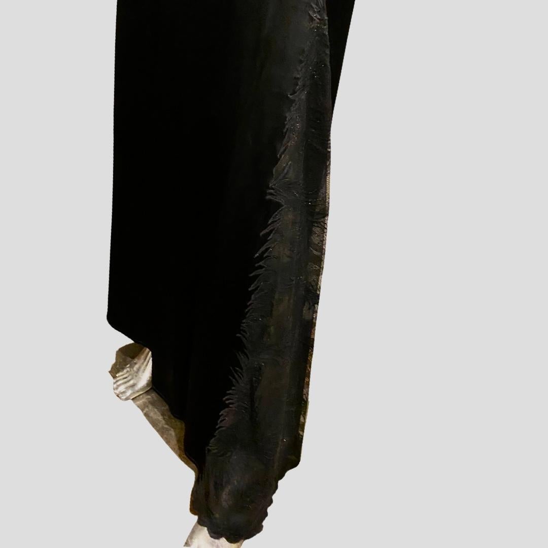Richard Tyler Celebrity Owned Sexy Satin Black Slither Robe en dentelle métallique Taille 6 en vente 3