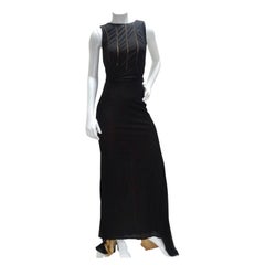 Vintage Richard Tyler Couture 1990s Black Evening Gown