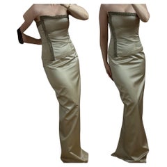 RICHARD TYLER COUTURE 1996 Vintage Champagne Beaded Corset Bridal Wedding