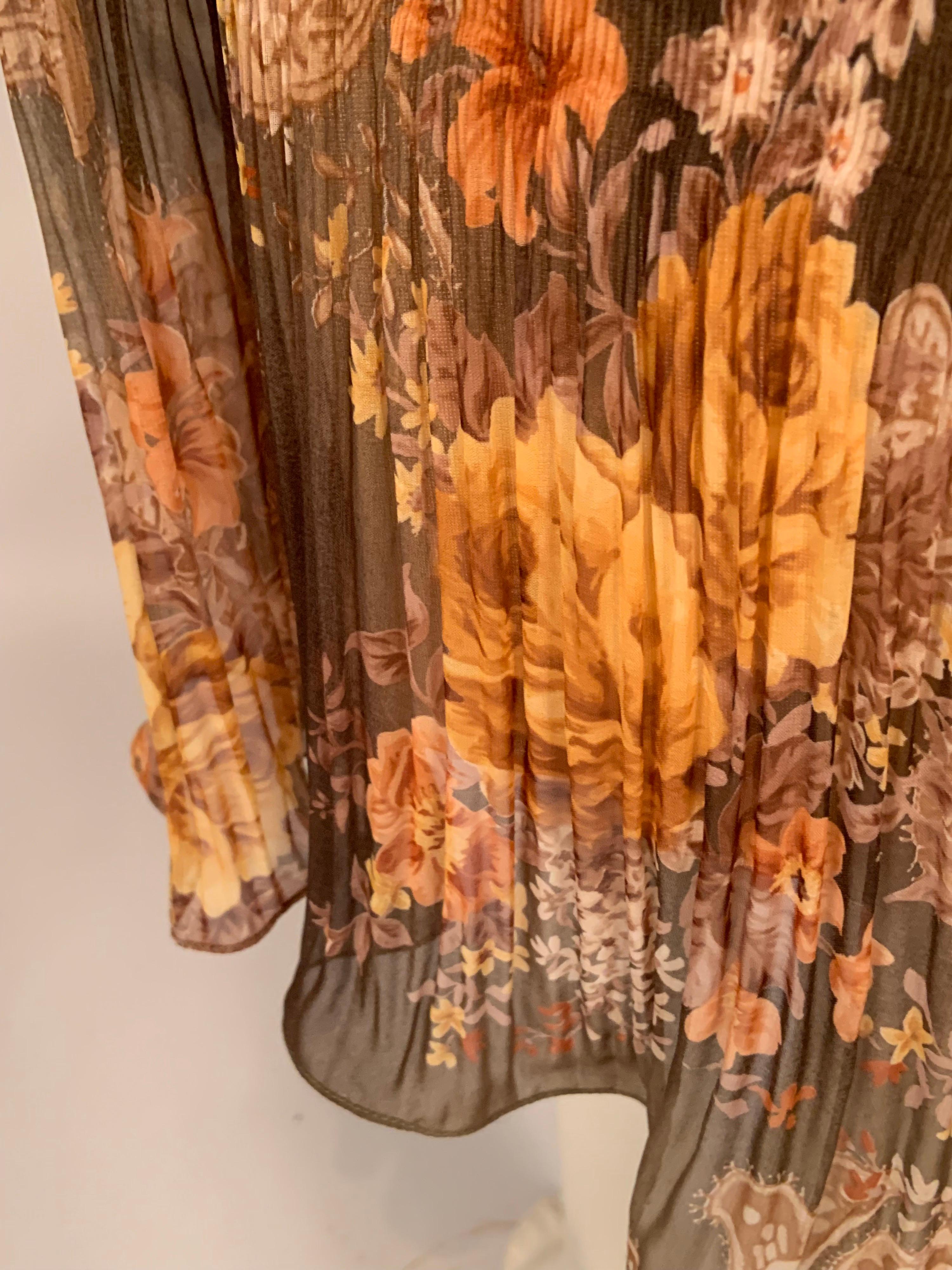Richard Tyler Couture Vestido de gasa de seda con estampado floral otoñal en venta 2