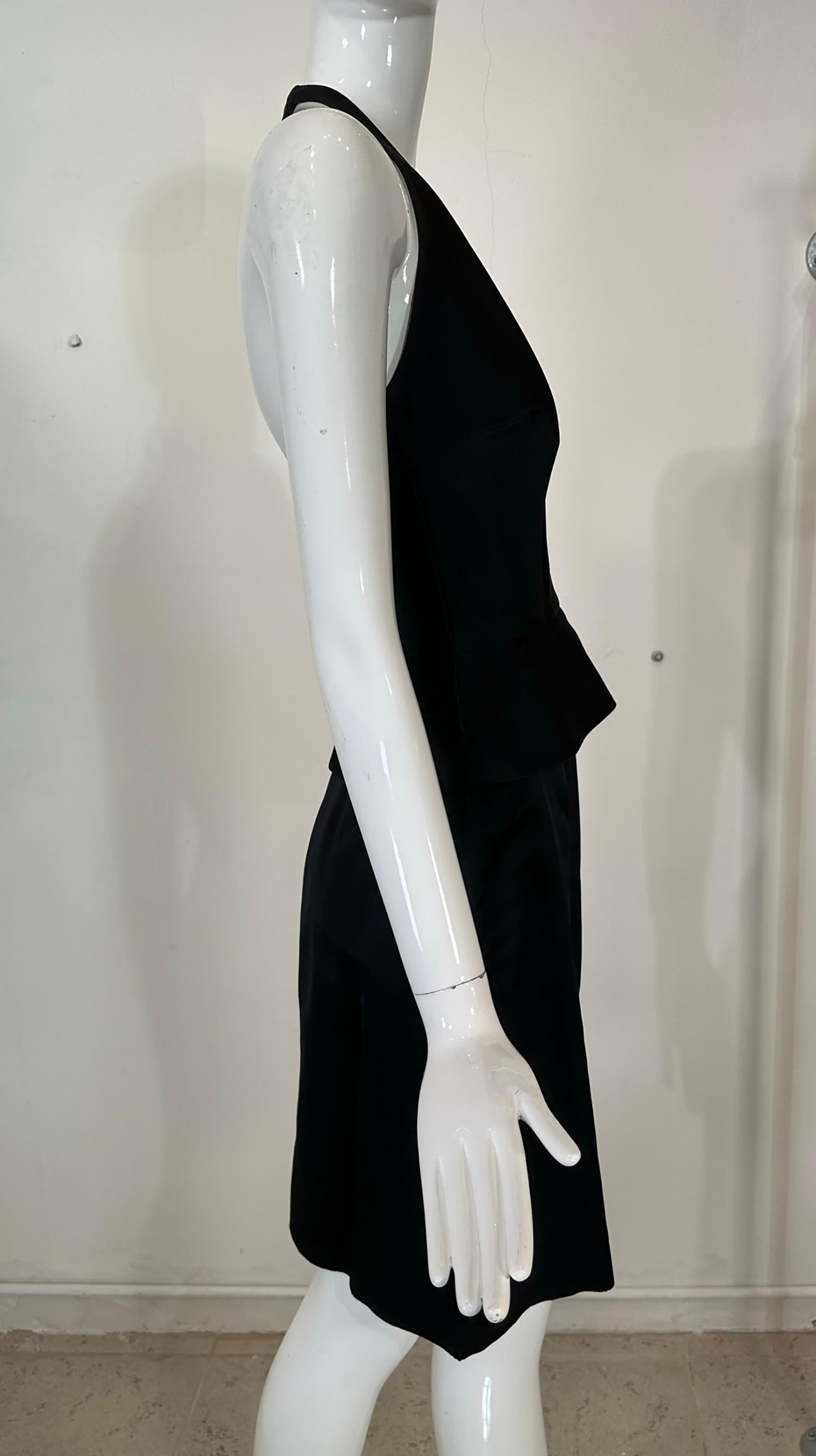 Richard Tyler Couture Black Silk Satin Halter Top & Pencil Skirt Early 2000s 6 For Sale 7