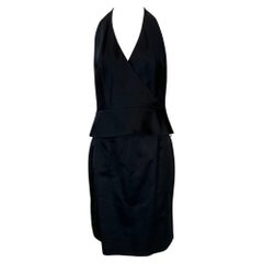 Richard Tyler Couture Schwarzes Seiden-Satin-Halter-Top & Bleistiftrock Anfang 2000er Jahre 6
