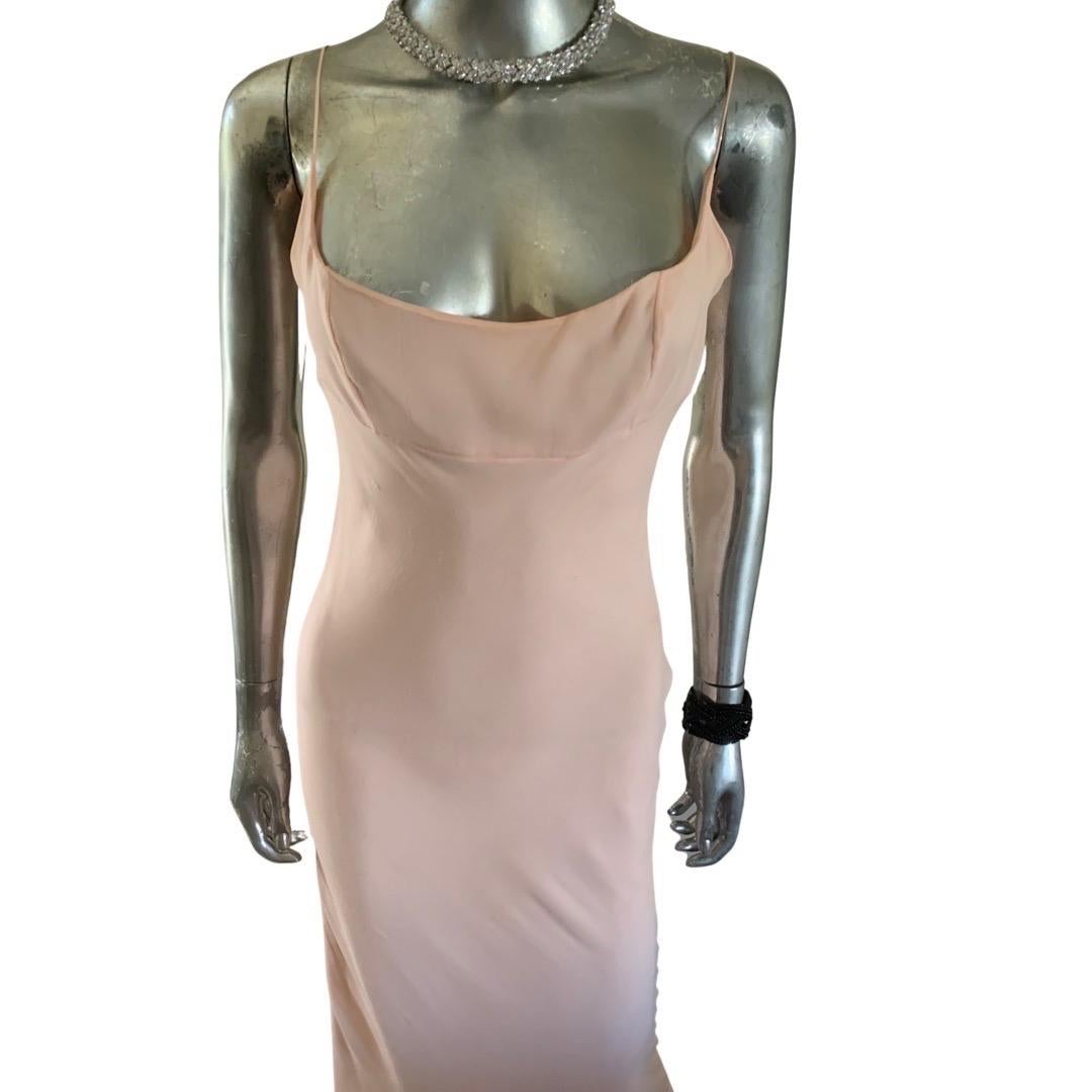 Richard Tyler Couture Blush Pink Bias Cut Silk Dress Celebrity Owned Size 6 For Sale 4