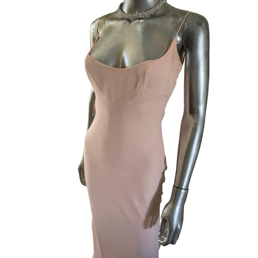 Richard Tyler Couture Blush Pink Bias Cut Silk Dress Celebrity Owned Size 6 For Sale 5
