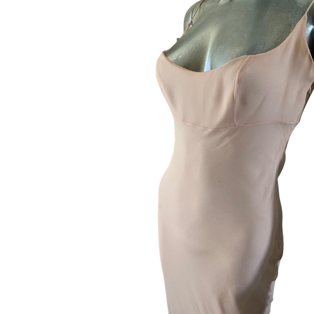 Richard Tyler Couture Blush Pink Bias Cut Silk Dress Celebrity Owned Size 6 For Sale 2