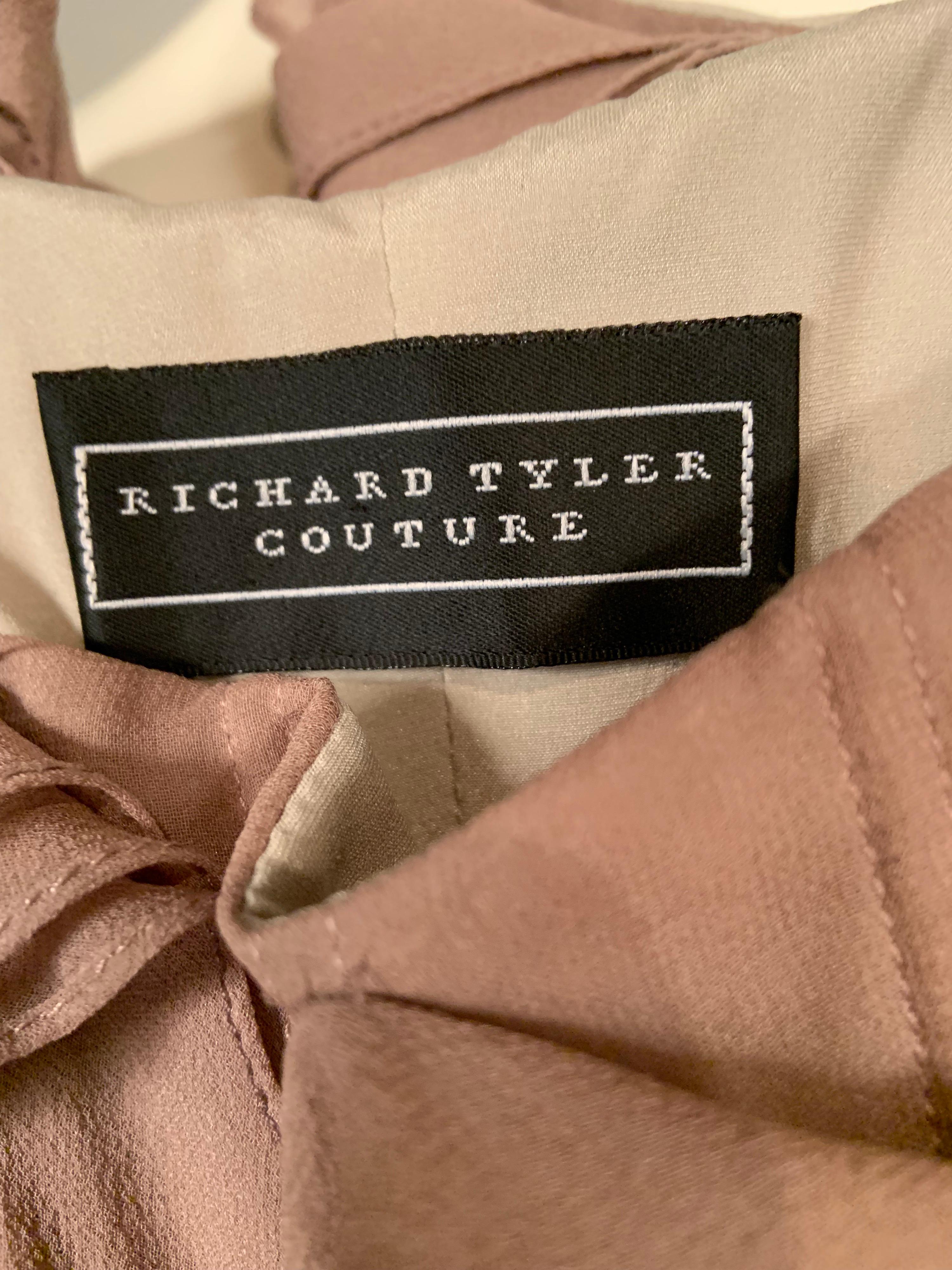 Richard Tyler Couture Boned Mauve Silk Chiffon Cocktail Dress 2
