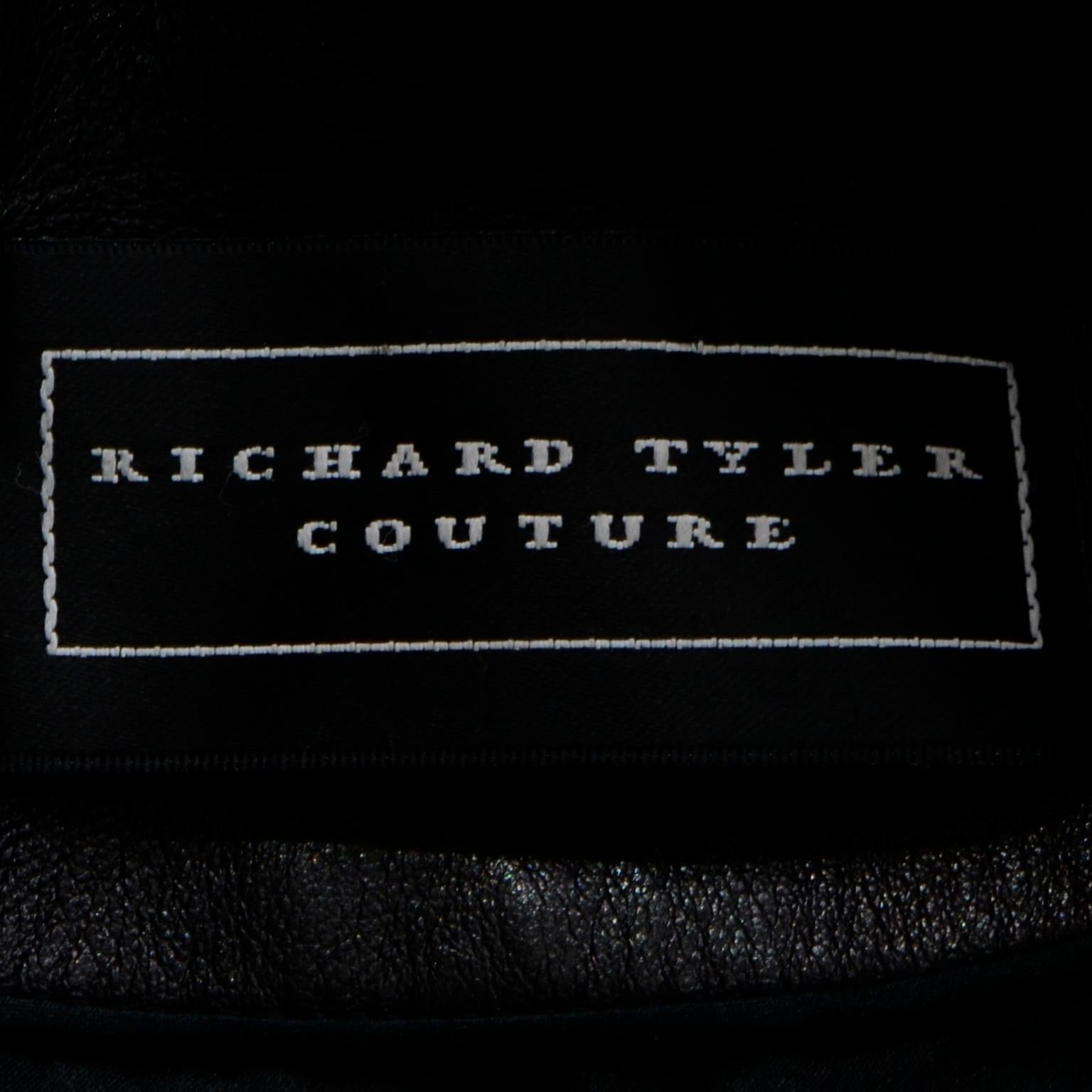 Women's Richard Tyler Couture Vintage Black Leather Jacket