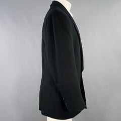 RICHARD TYLER Size 40 Black Crepe Wool Single Button Sport Coat