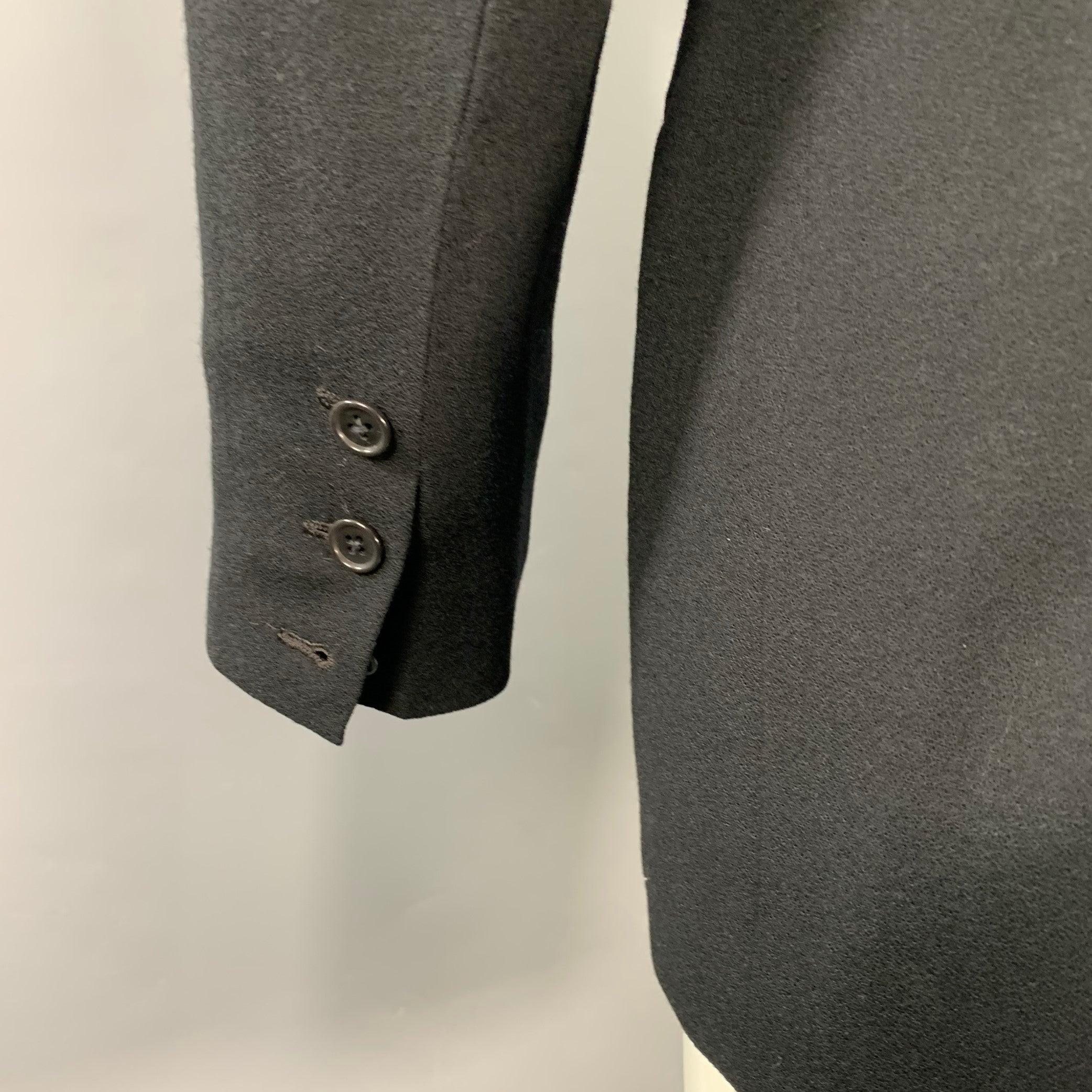 RICHARD Tyler Taille 40 Manteau de sport en crêpe de laine noir à un seul bouton Excellent état - En vente à San Francisco, CA