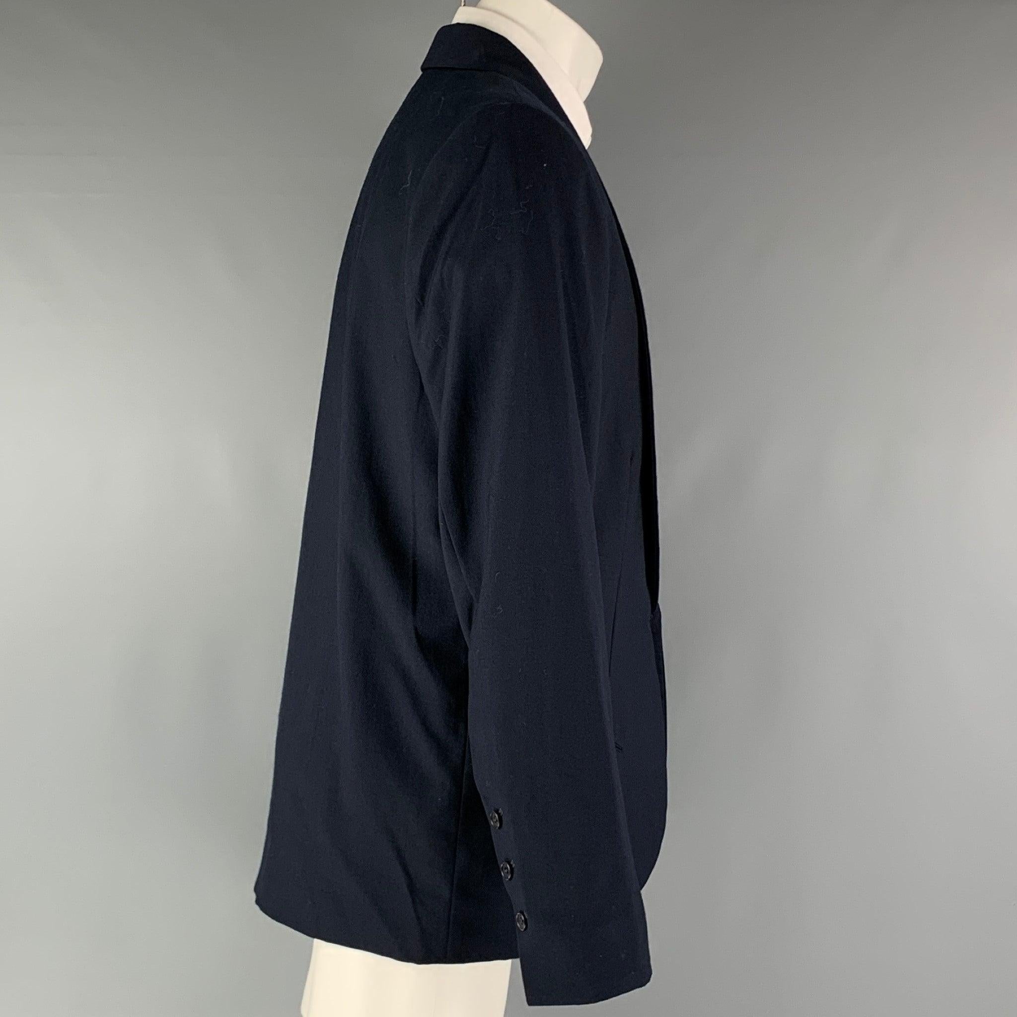 RICHARD TYLER Size 40 Navy Wool Shawl Collar Sport Coat In Good Condition For Sale In San Francisco, CA