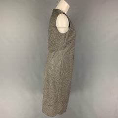 RICHARD TYLER Size 8 Grey Heather Virgin Wool Cashmere Heather Sleeveless Dress