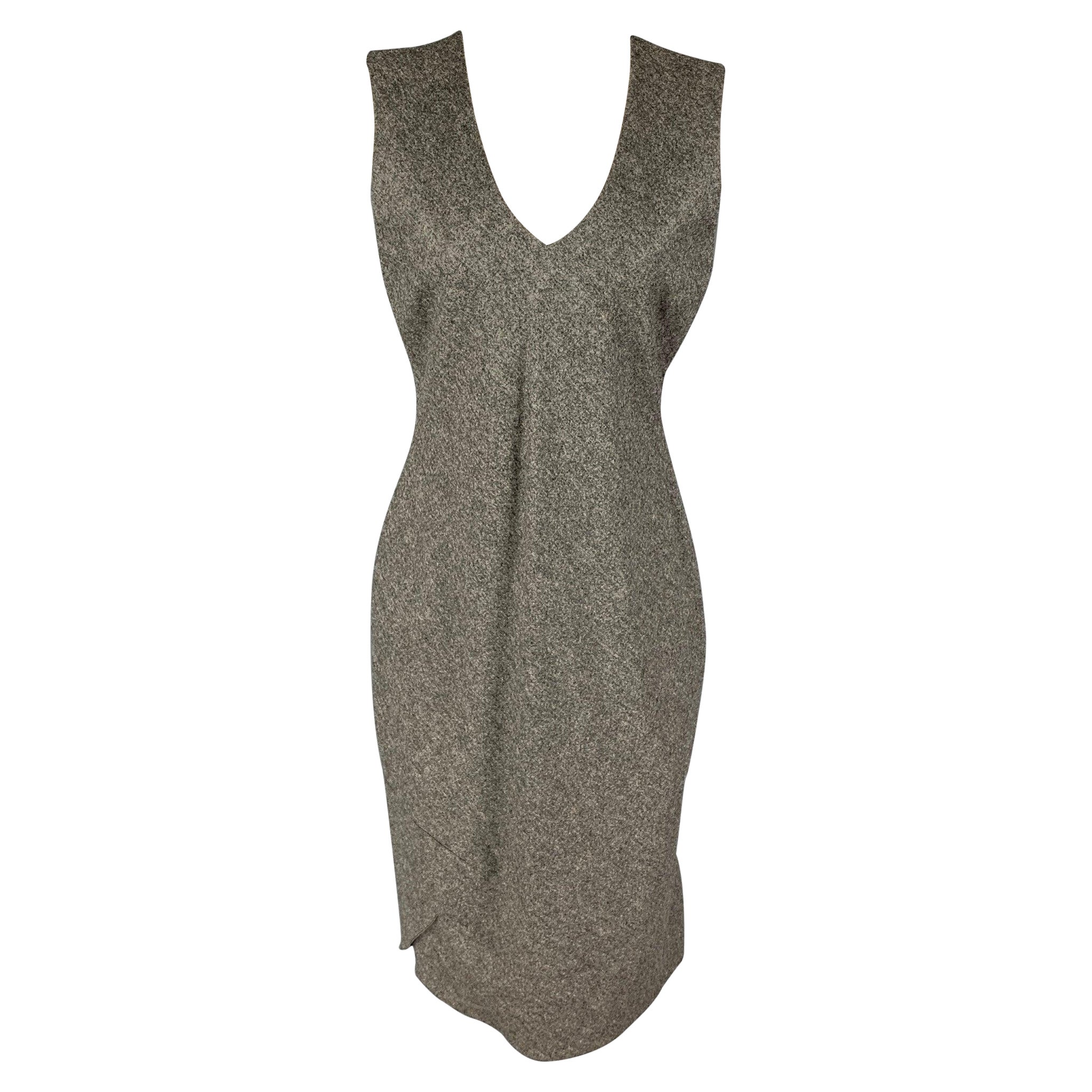 RICHARD TYLER Größe 8 Graues ärmelloses Kleid aus Schurwolle, Kaschmir und Kaschmir, Heather