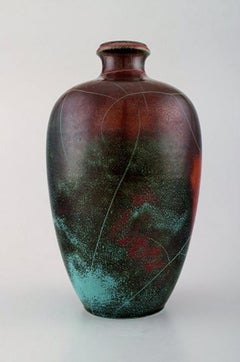 Richard Uhlemeyer, German Ceramist. Ceramic Vase, Beautiful Cracked Glaze