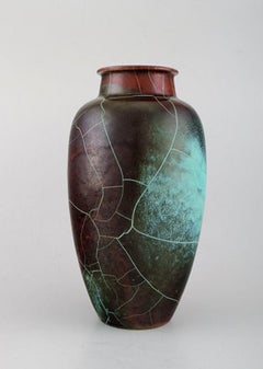 Richard Uhlemeyer, German Ceramist, Ceramic Vase, Beautiful Cracked Glaze