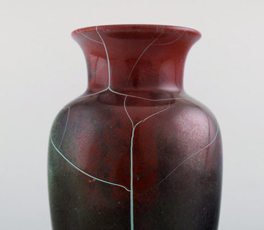 Richard Uhlemeyer, deutscher Keramiker, Keramikvase, schöne geschliffene Glasur (Deutsch) im Angebot