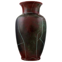 Richard Uhlemeyer, German Ceramist, Ceramic Vase, Beautiful Cracked Glaze